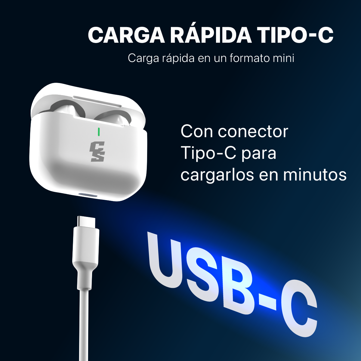 AUDIFONOS INALAMBRICOS CYBERSHOP NEGRO MDL-INPOD4