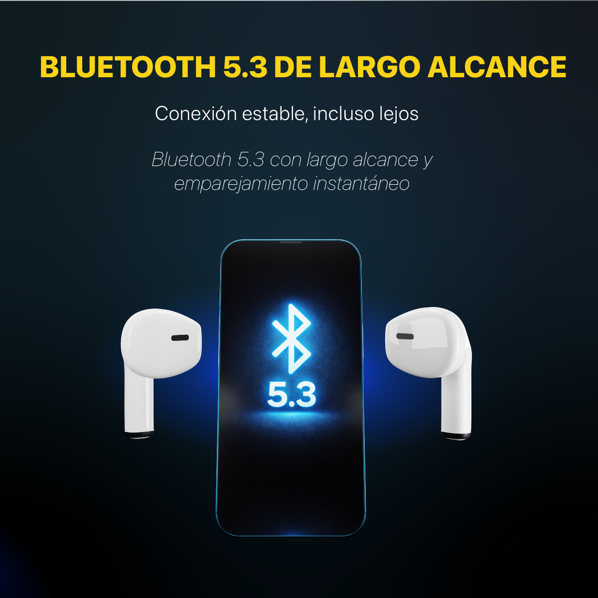 AUDIFONOS INALAMBRICOS CYBERSHOP NEGRO MDL-INPOD4
