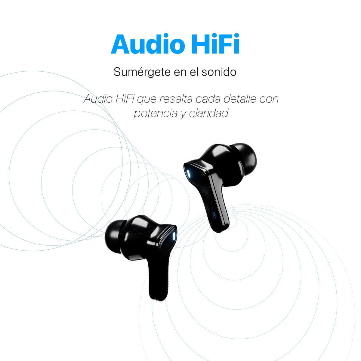 AUDIFONOS INALAMBRICOS CYBERSHOP NEGRO MDL-INPOD5 PREMIUM