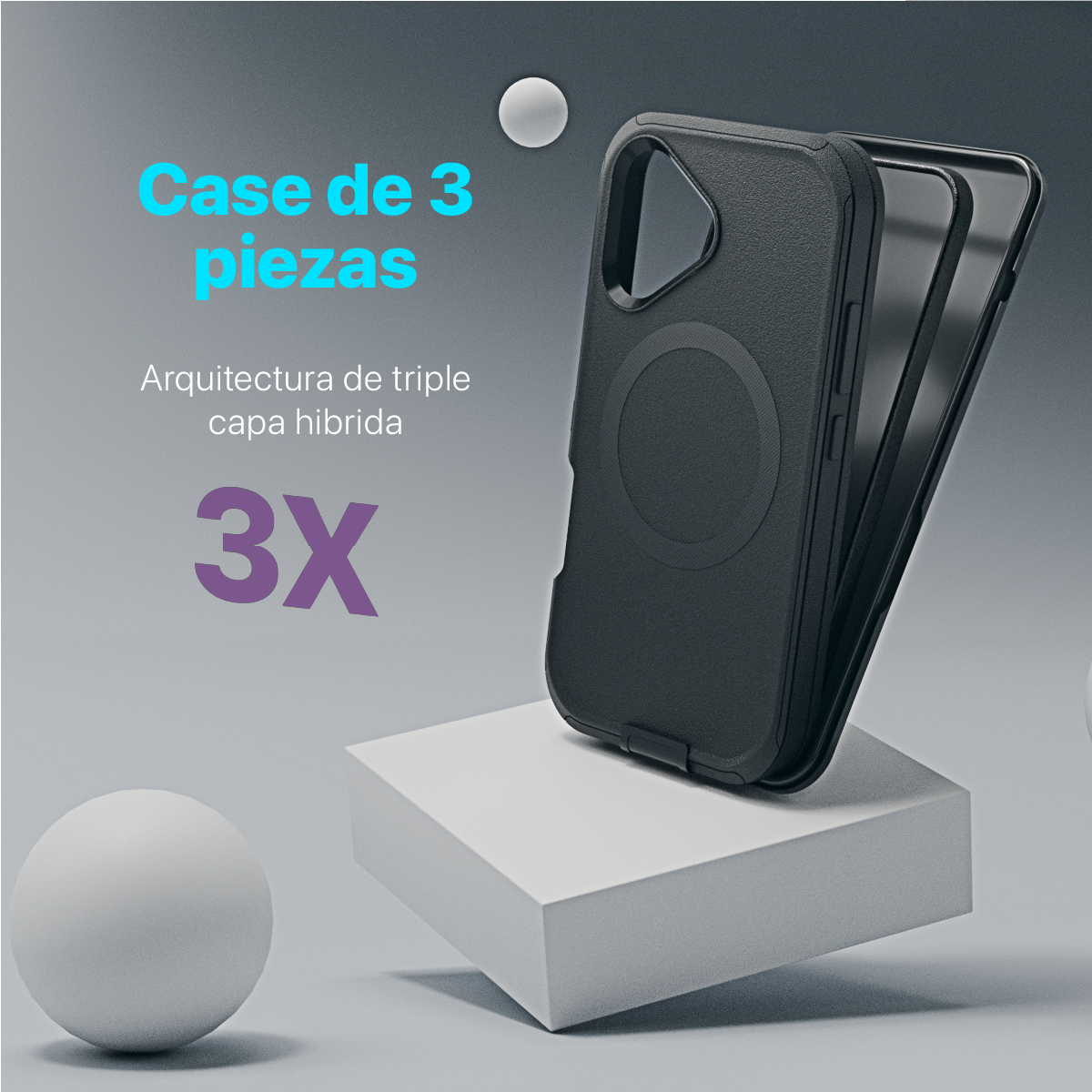 FUNDA ADVENTURE MAGSAFGFE IPHONE 16 NEGRO