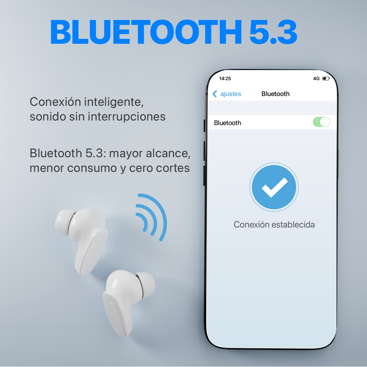 AUDIFONOS INALAMBRICOS CYBERSHOP BLUETOOTH BLANCO MDL-INPOD3