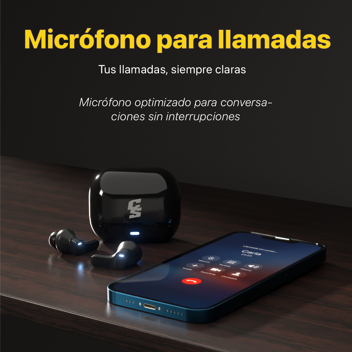 AUDIFONOS INALAMBRICOS CYBERSHOP NEGRO MDL-INPOD5 PREMIUM