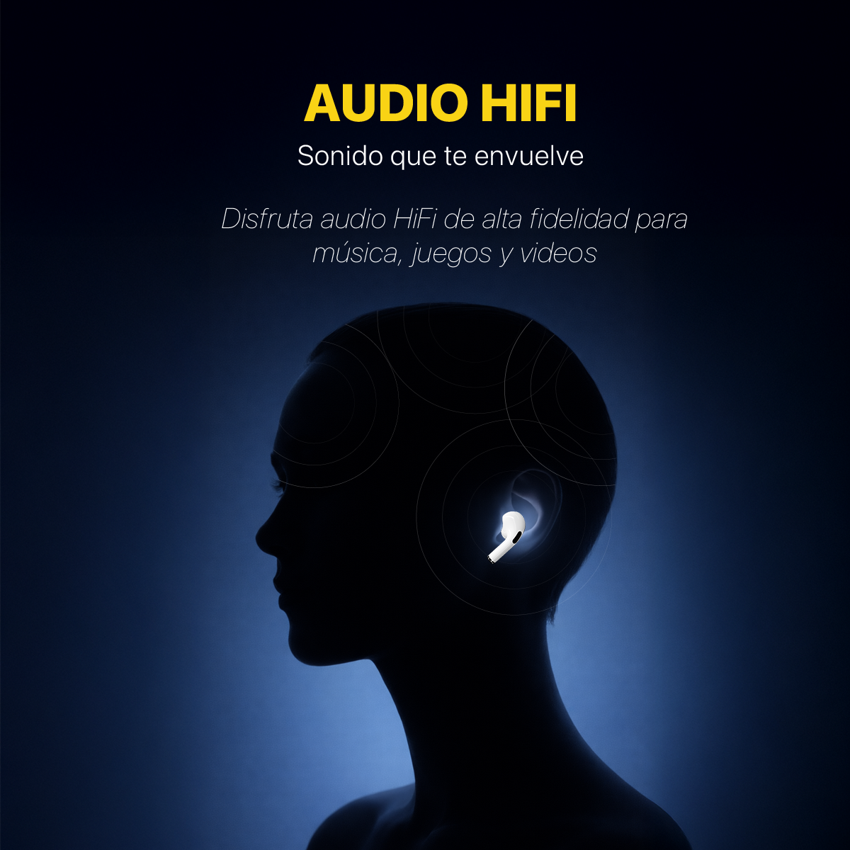 AUDIFONOS INALAMBRICOS TOUCH ANC+ENC CYBERSHOP BLANCO