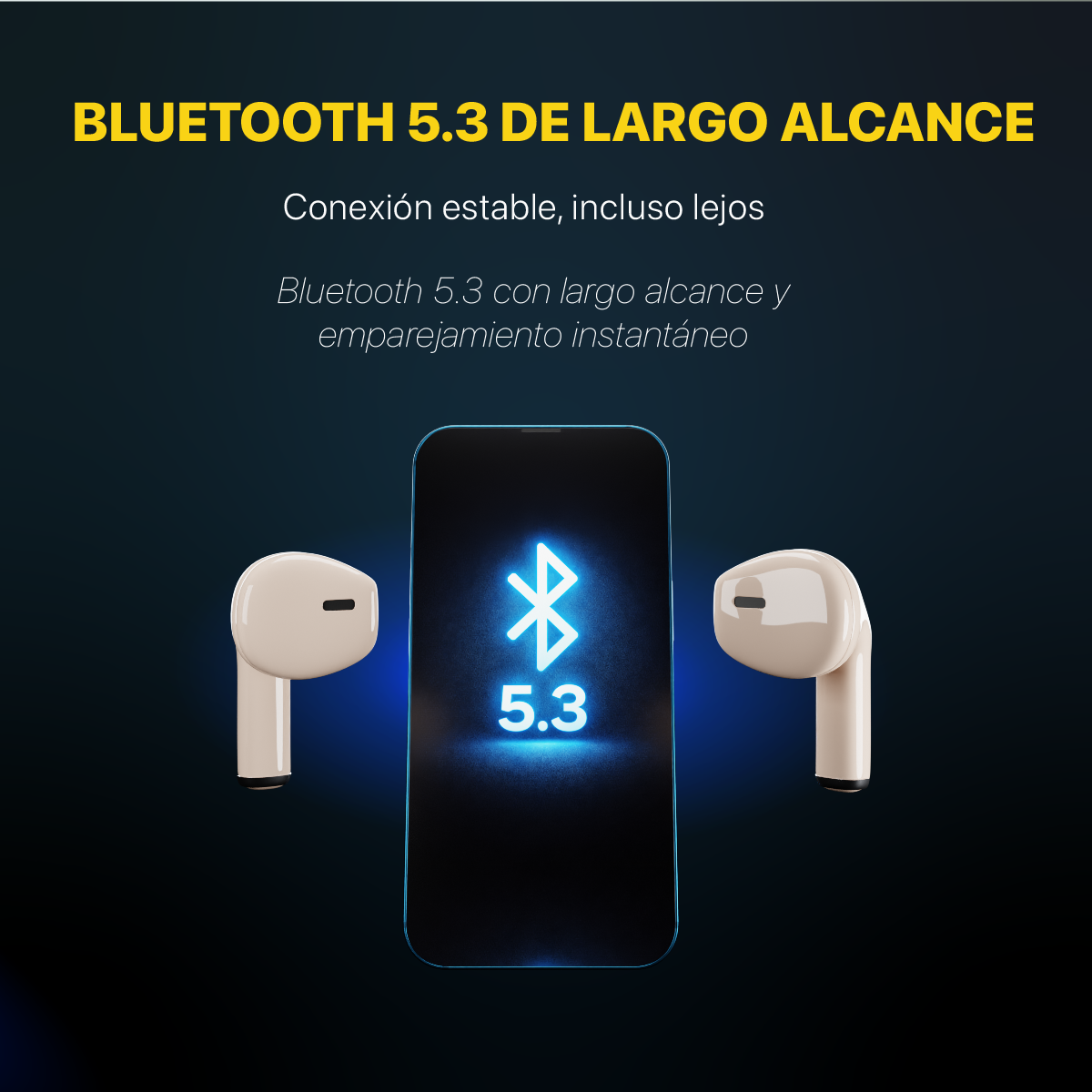 AUDIFONOS INALAMBRICOS CYBERSHOP BLANCO MDL-INPOD4