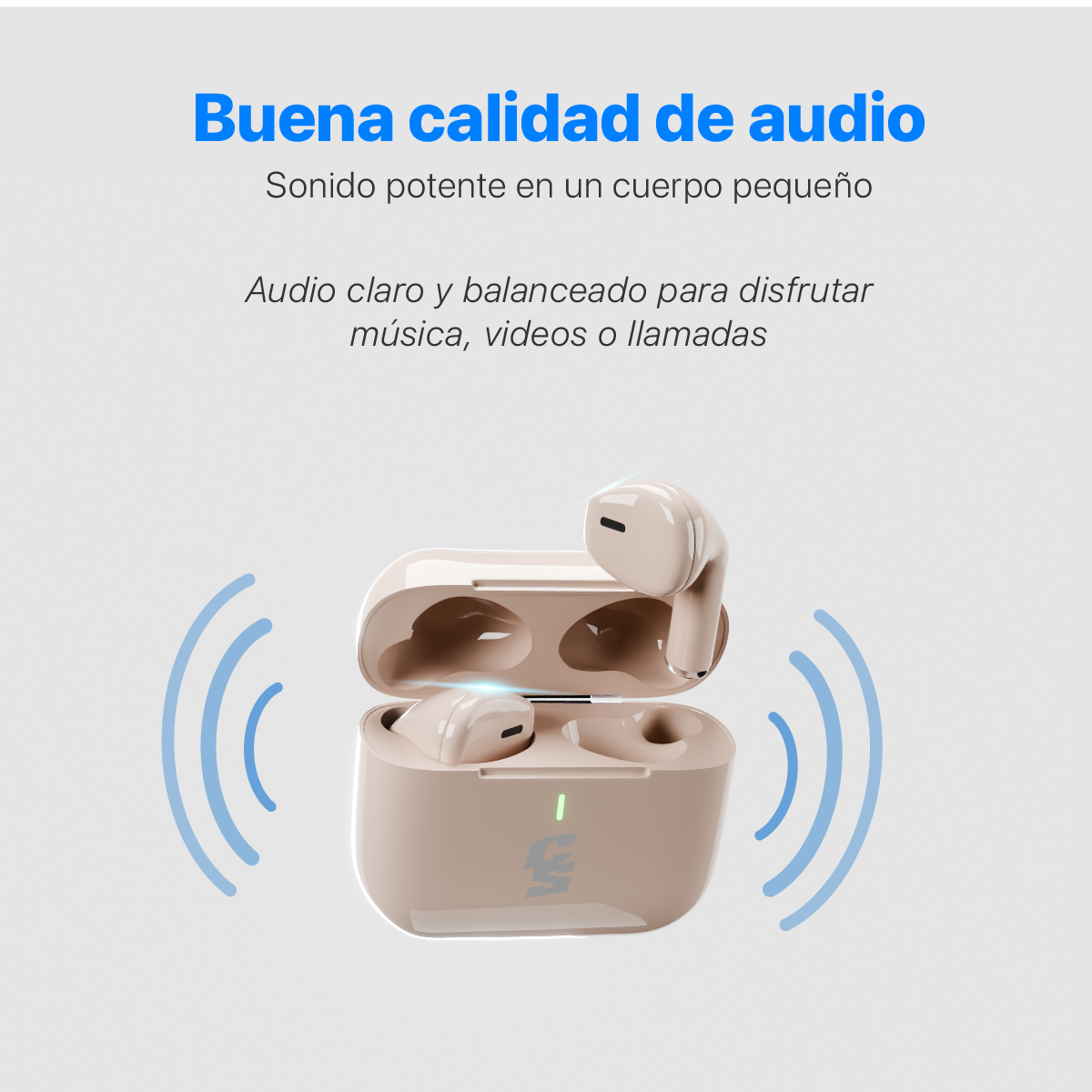AUDIFONOS INALAMBRICOS CYBERSHOP BLANCO MDL-INPOD4