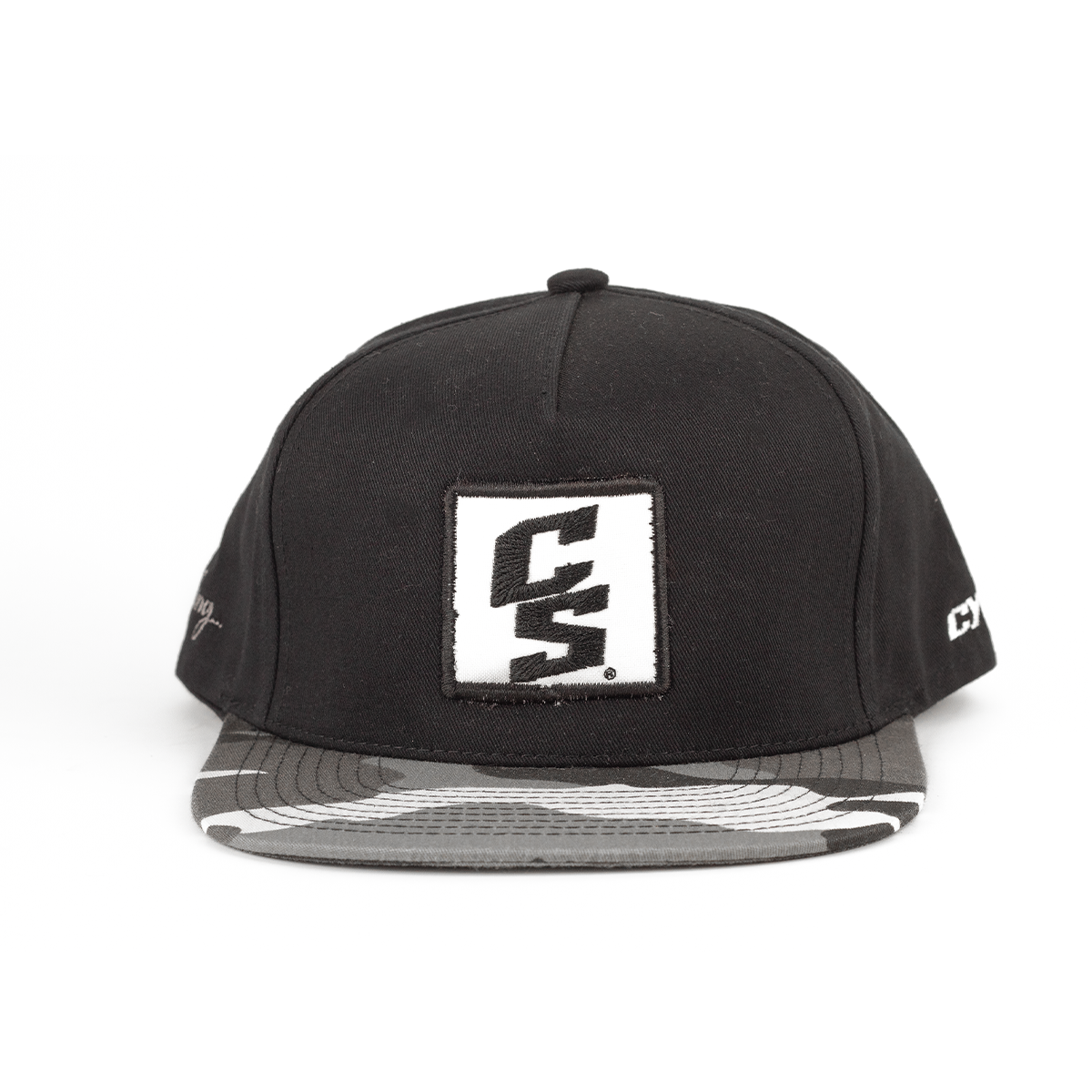 Gorra Snapback Square Patch Negra CS con Visera Camuflaje Gris