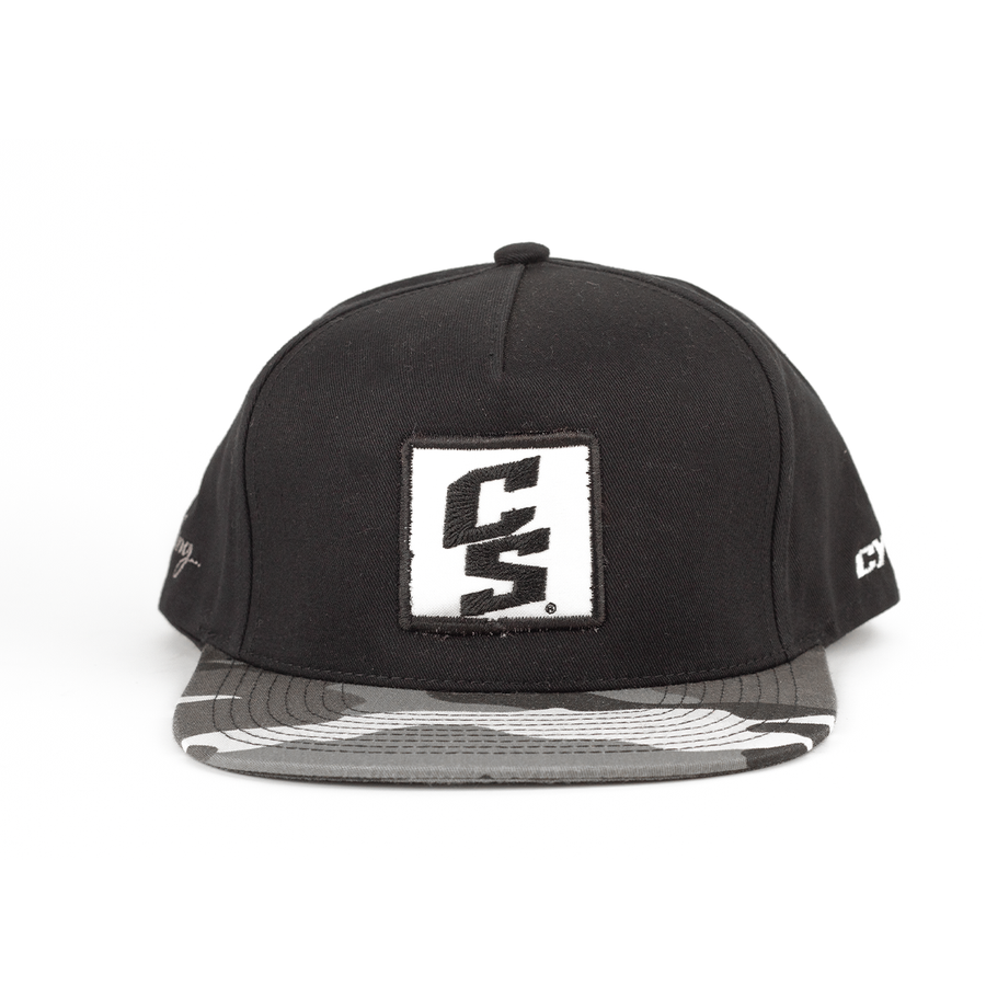 Gorra Snapback Square Patch Negra CS con Visera Camuflaje Gris