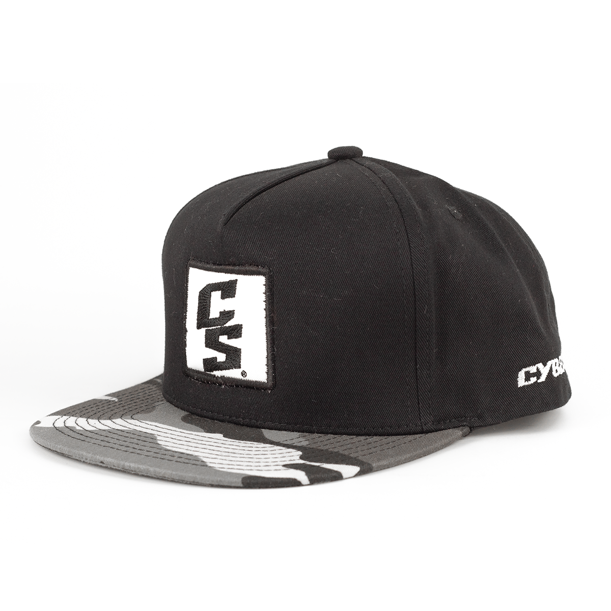 Gorra Snapback Square Patch Negra CS con Visera Camuflaje Gris