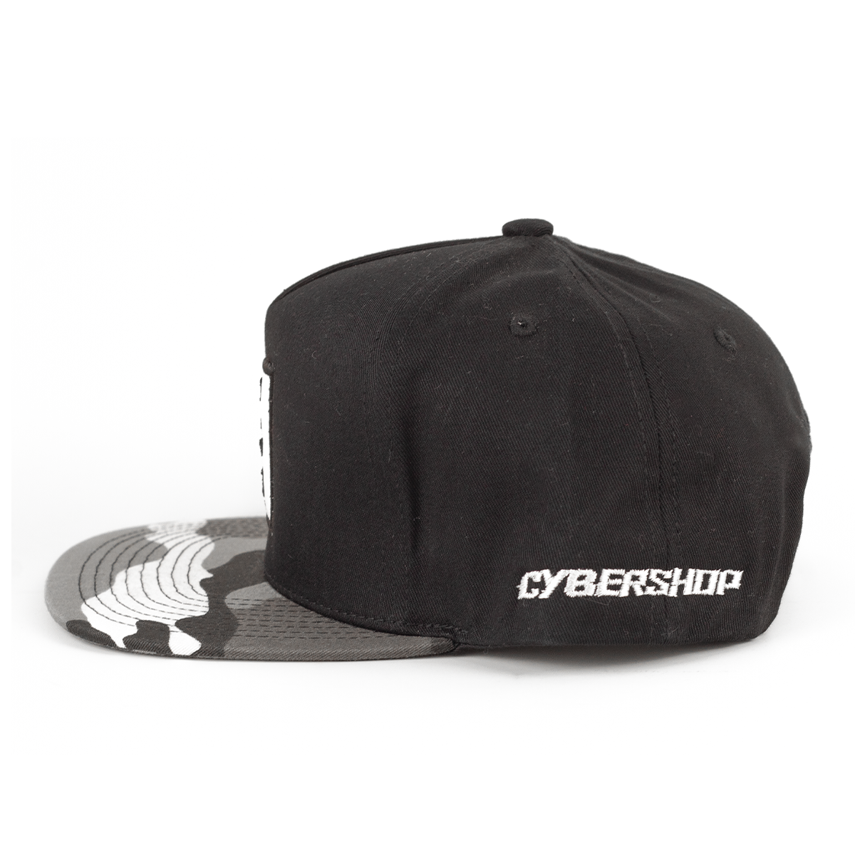 Gorra Snapback Square Patch Negra CS con Visera Camuflaje Gris