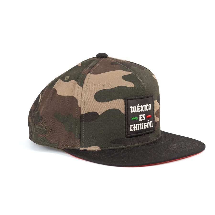 Gorra Snapback Square Patch México Es Chingón Camuflaje