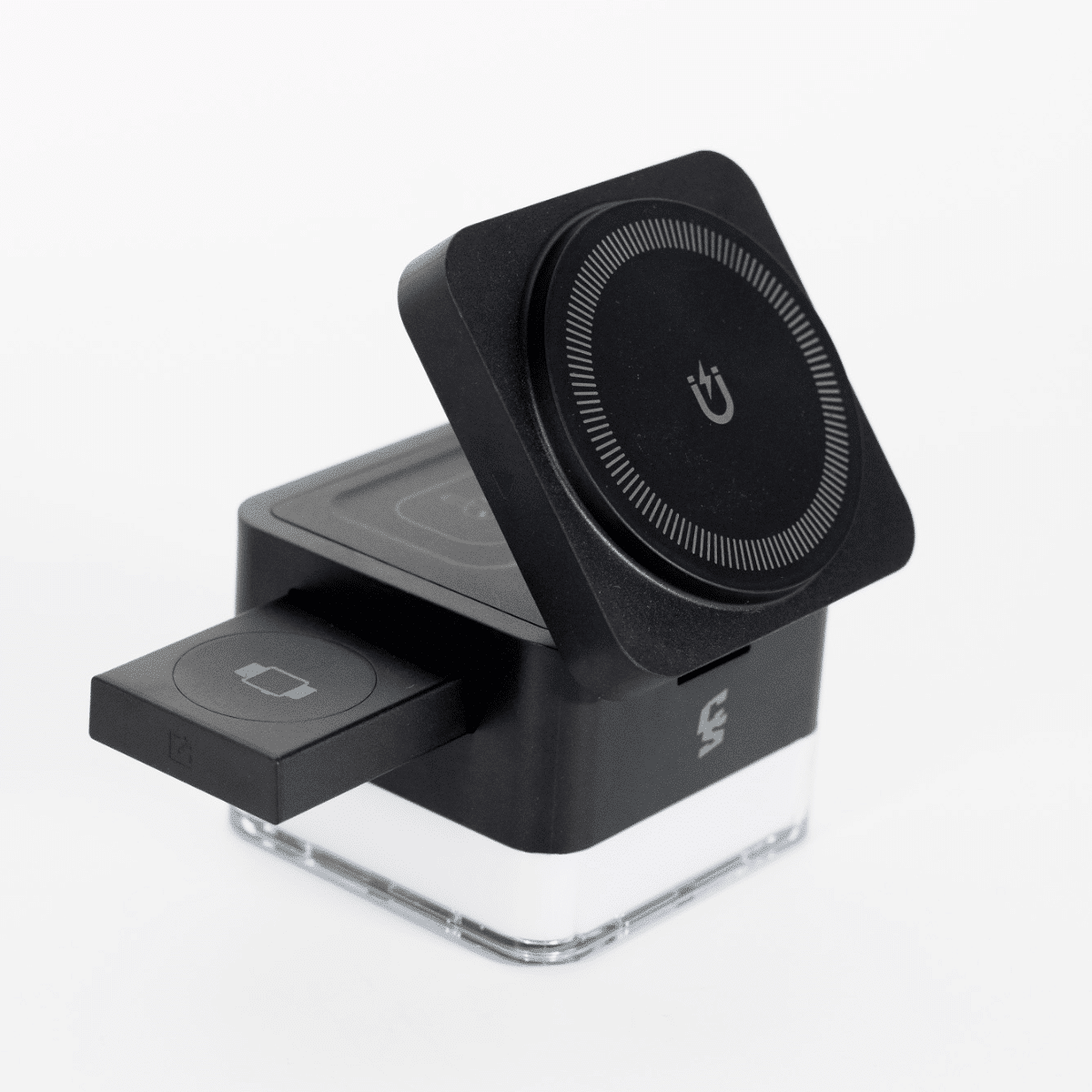 BASE DE CARGA 3 EN 1 CUBO RGB UNIVERSAL CYBERSHOP 15W NEGRO