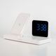 BASE DE CARGA 4 EN 1 WATCH/EARBUDS/PHONE/CLOCK BLANCO - Miniatura