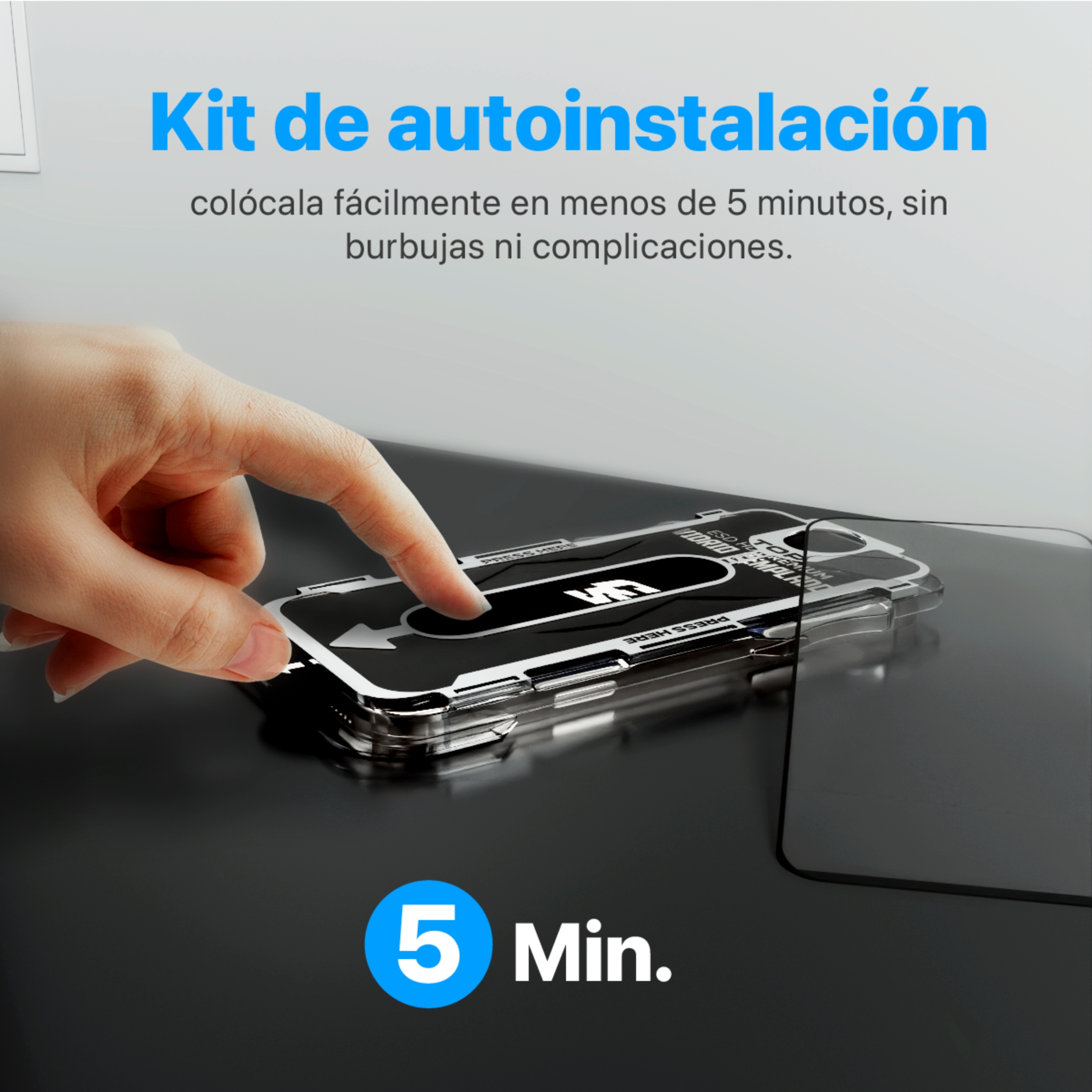 MICA PARA IPHONE 15 PRO HD PREMIUM CS + KIT DE INSTALACION