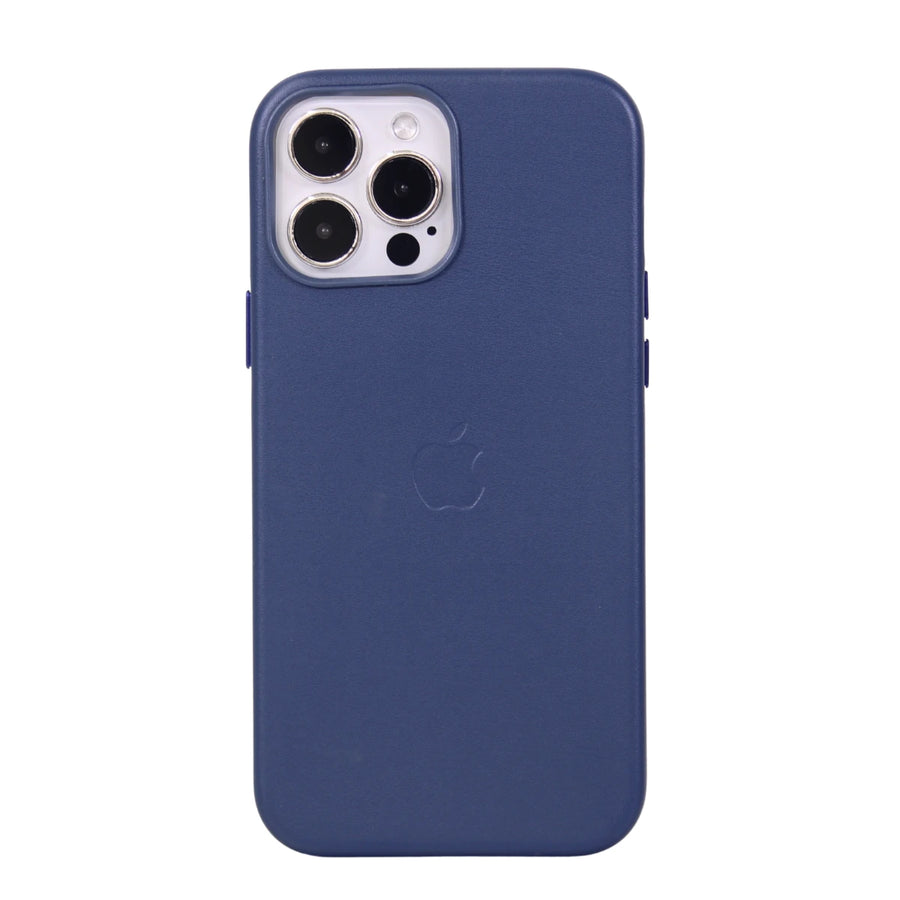 FUNDA CUERO-3 MAGSAFE IPHONE 13 PRO MAX AZUL