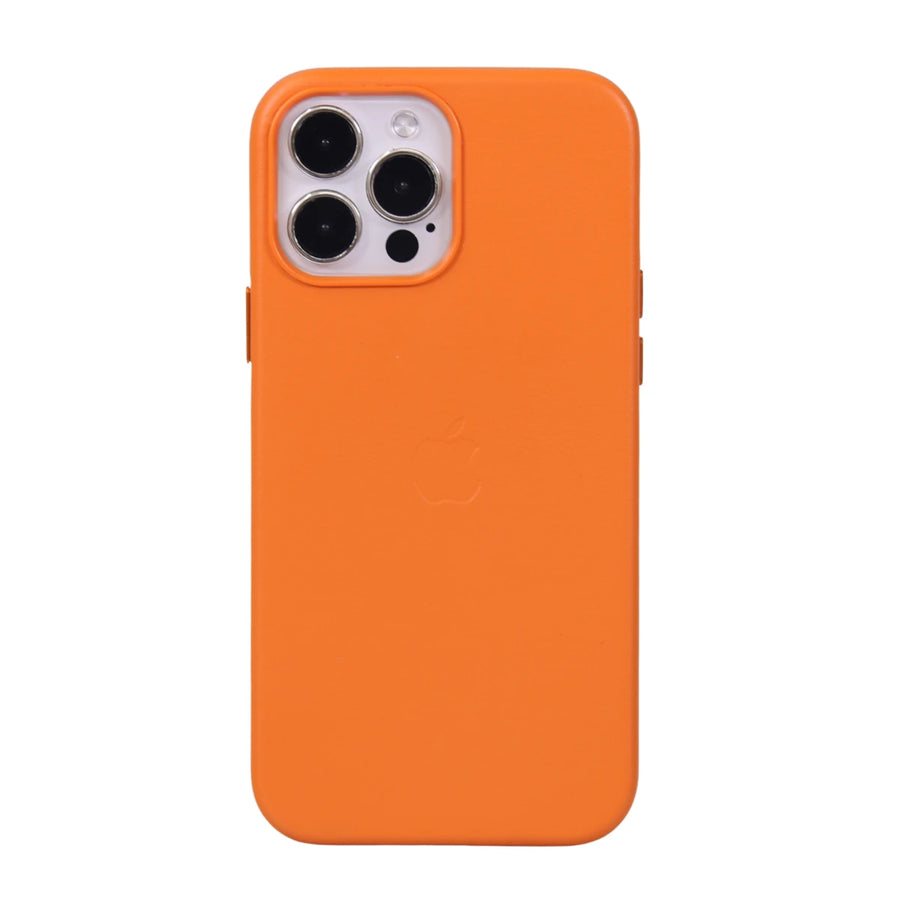 FUNDA CUERO-3 MAGSAFE IPHONE 13 PRO MAX NARANJA