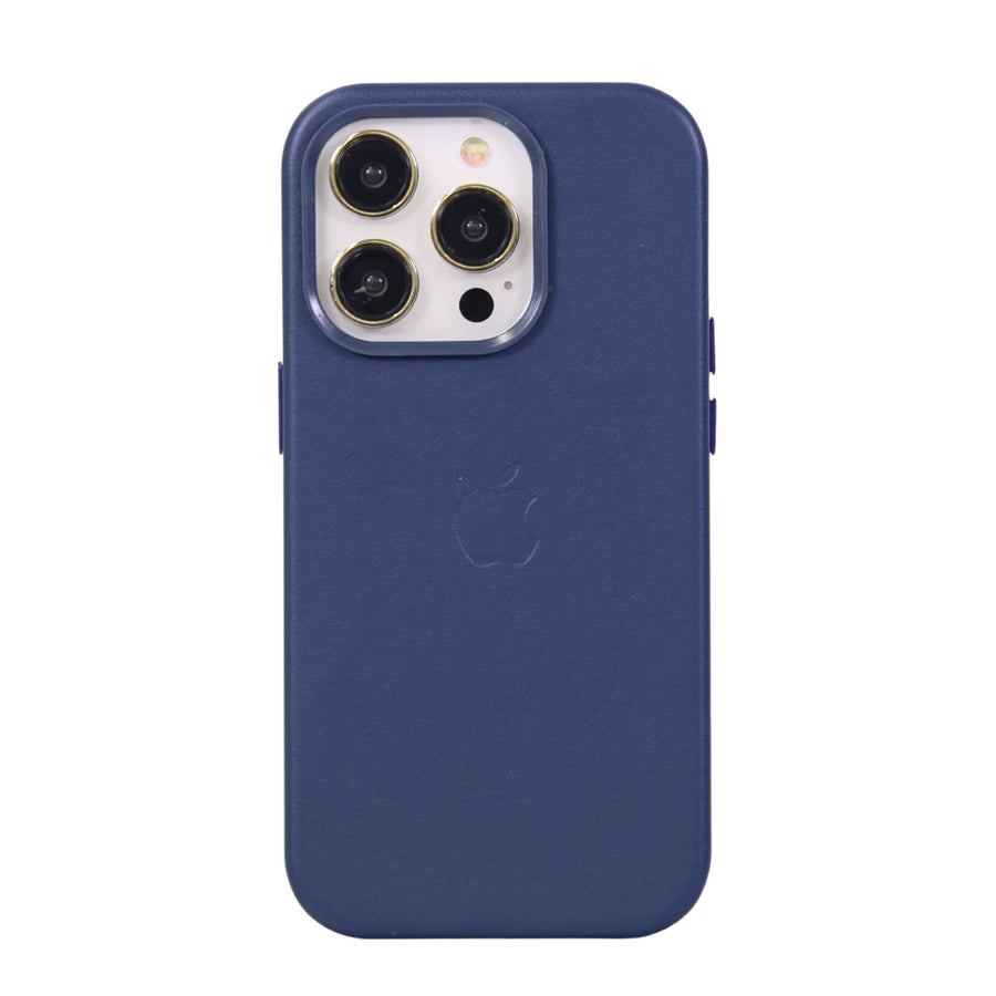 FUNDA CUERO-3 MAGSAFE IPHONE 14 PRO AZUL