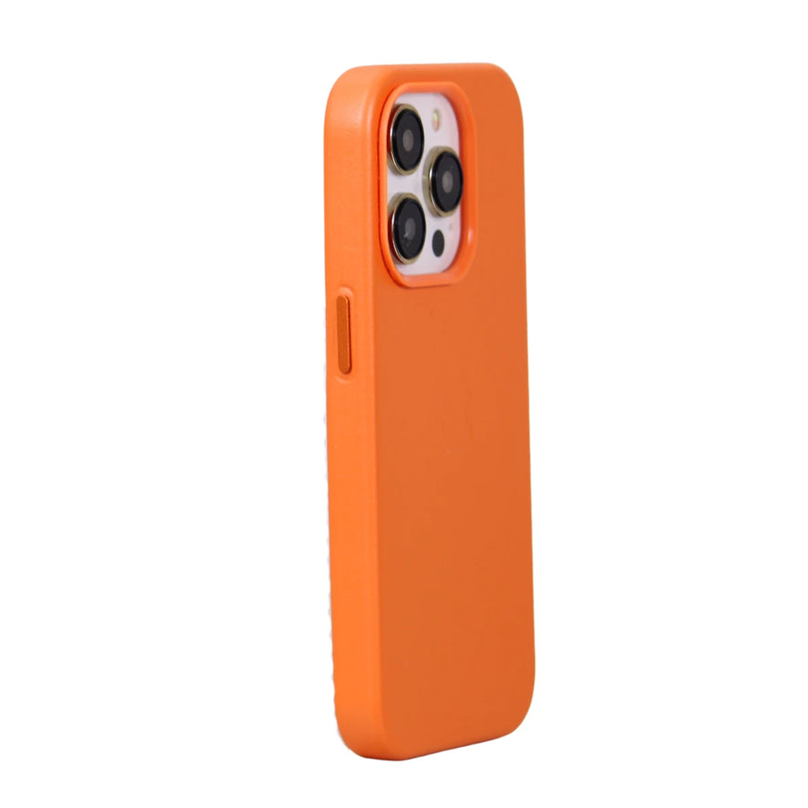 FUNDA CUERO-3 MAGSAFE IPHONE 14 PRO NARANJA