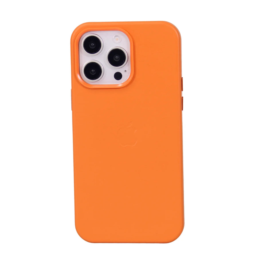 FUNDA CUERO-3 MAGSAFE IPHONE 14 PRO MAX NARANJA
