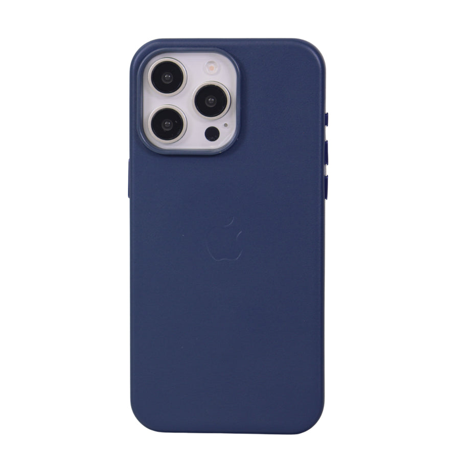 FUNDA CUERO-3 MAGSAFE IPHONE 15 PRO MAX AZUL