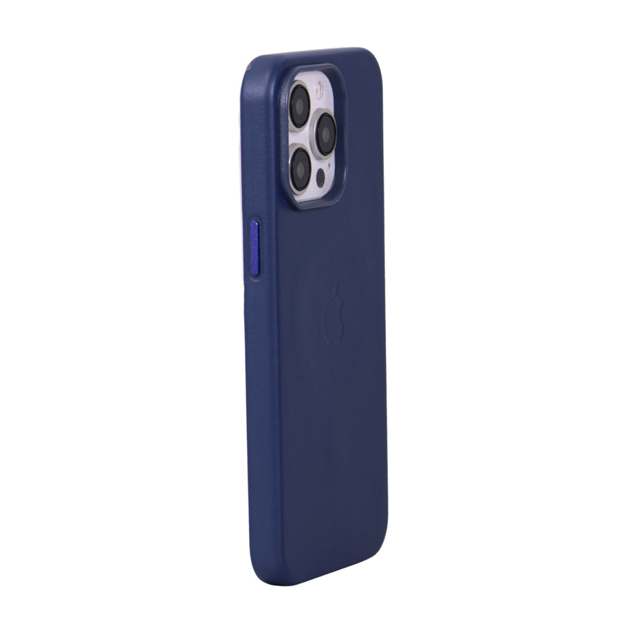 FUNDA CUERO-3 MAGSAFE IPHONE 15 PRO MAX AZUL