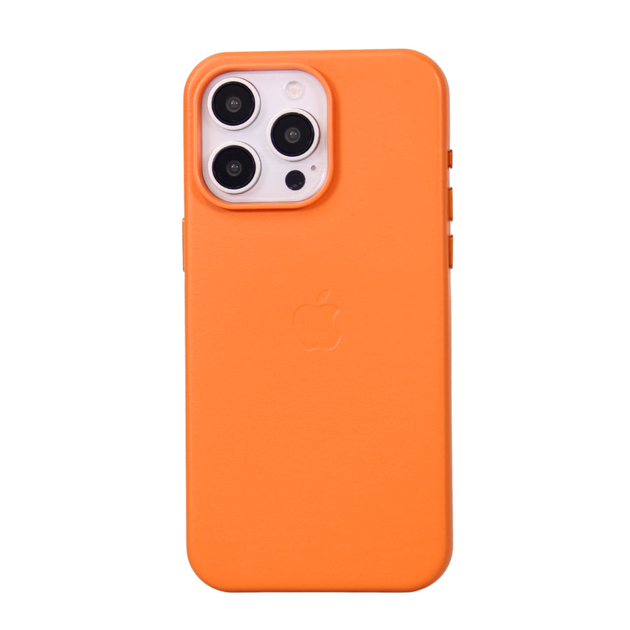 FUNDA CUERO-3 MAGSAFE IPHONE 15 PRO MAX NARANJA