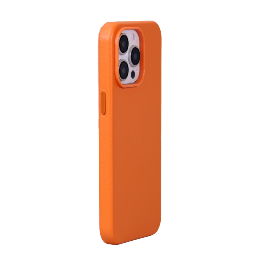 FUNDA CUERO-3 MAGSAFE IPHONE 15 PRO MAX NARANJA