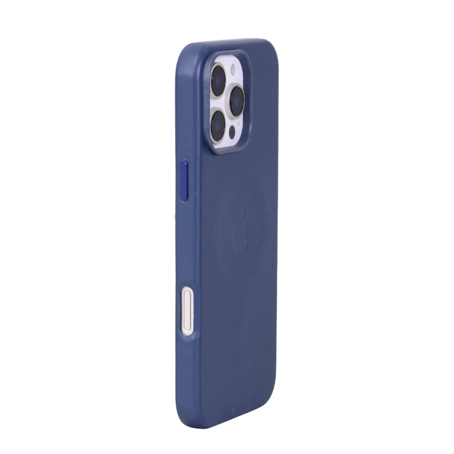 FUNDA CUERO-3 MAGSAFE IPHONE 16 PRO MAX AZUL