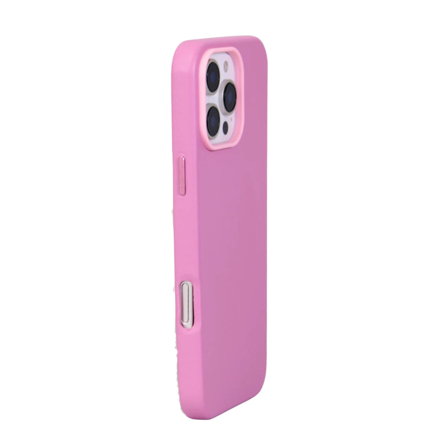 FUNDA CUERO-3 MAGSAFE IPHONE 16 PRO MAX ROSA