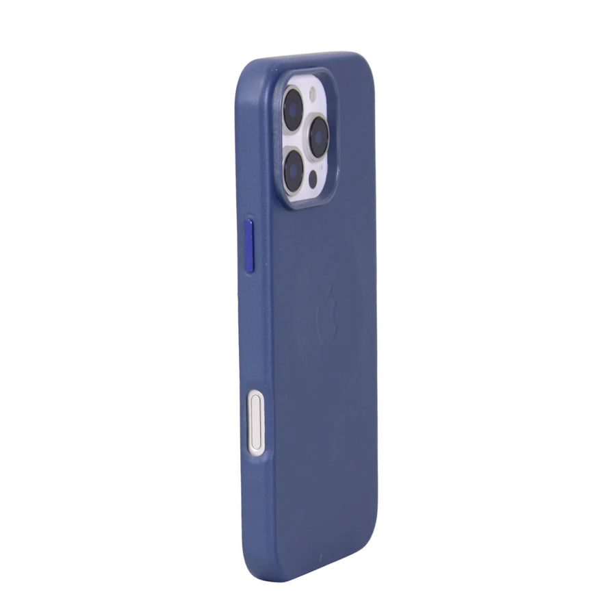 FUNDA CUERO MAGSAFE IPHONE 16 PRO AZUL