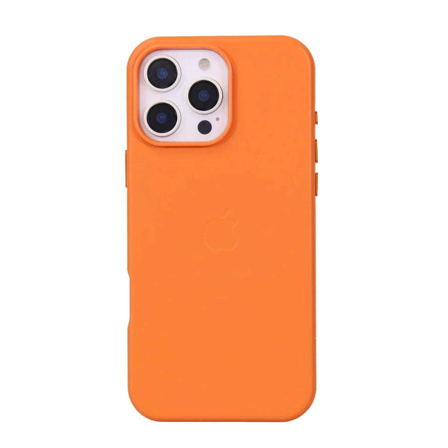 FUNDA CUERO-3 MAGSAFE IPHONE 16 PRO NARANJA