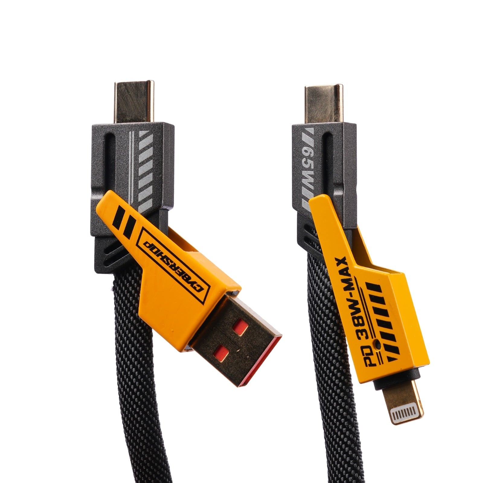 CABLE CARGA TURBO 4EN1 PD 65W+38W CYBERSHOP 1.2M