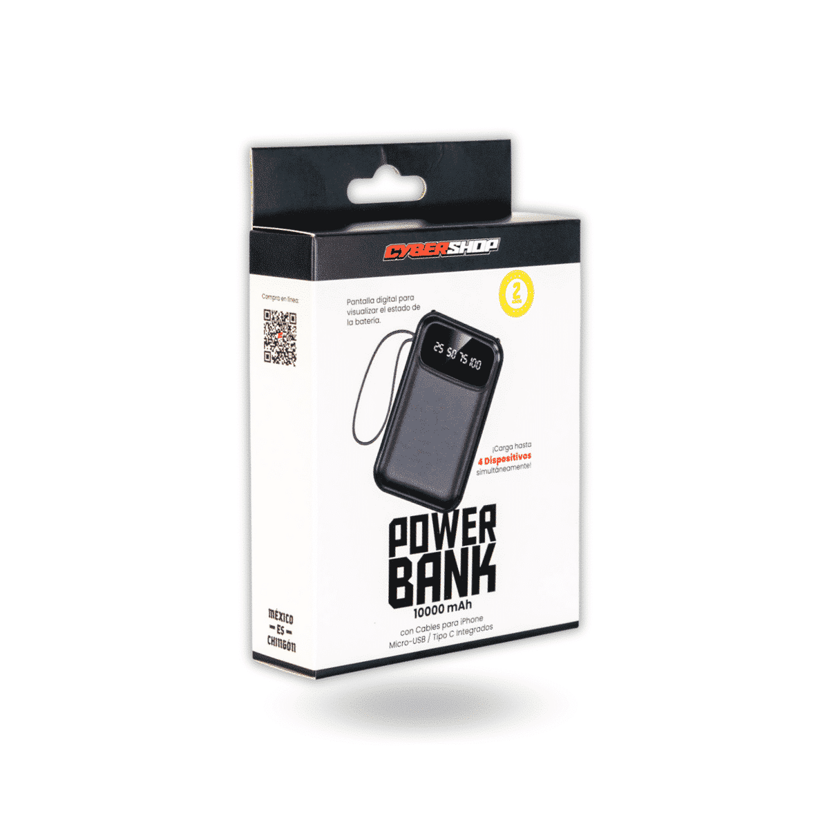 BATERIAL PORTATIL 10,000 CYBERSHOP BELLUM BLANCO