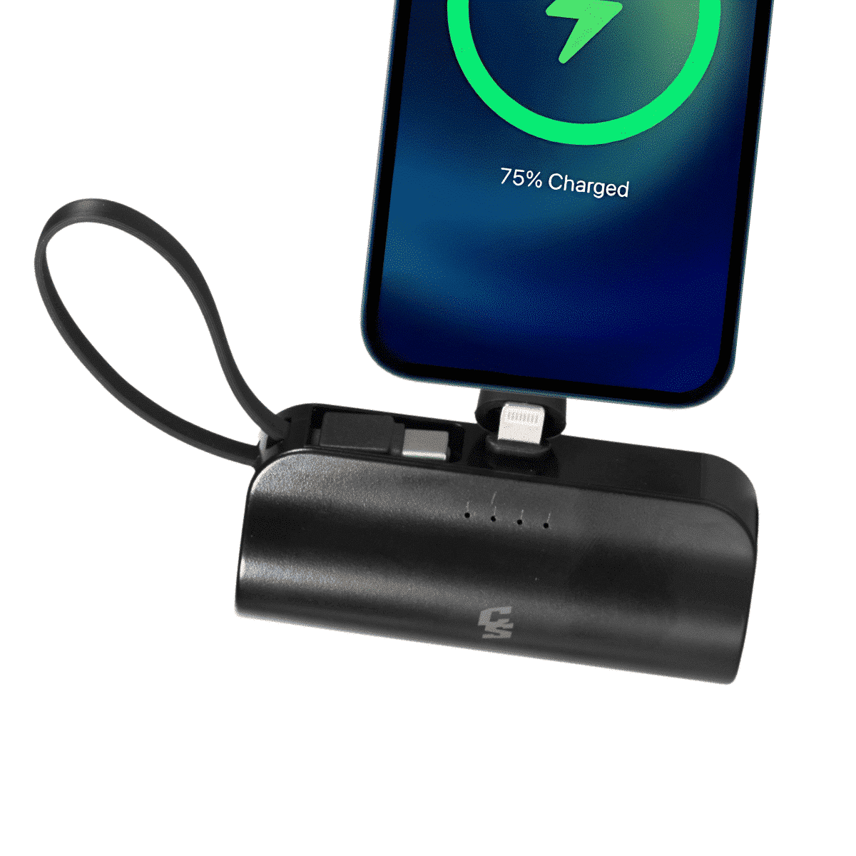 POWERBANK COMPACT 5,000 TIPO-C & CABLE IP NEGRO MQ-P121TC