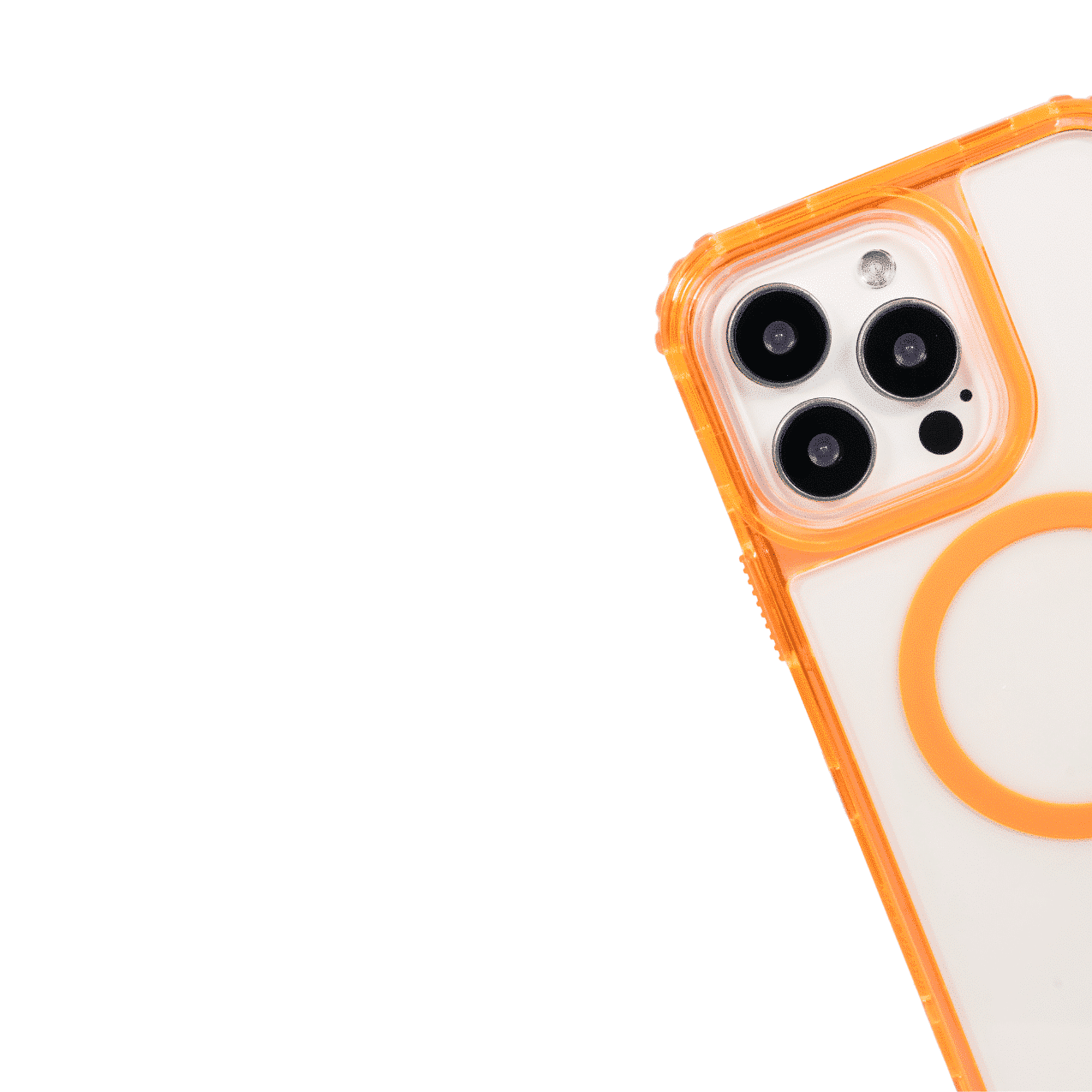 FUNDA MAGSAFE 3IN1 TRANSPARENTE NARANJA IPHONE 14 PRO