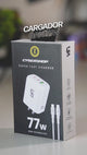 CARGADOR TURBO 77W GAN PRO + CABLE: 2 TIPO-C + 1 USB - Video